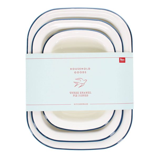 Enamel Pie Dishes (Set of 3)