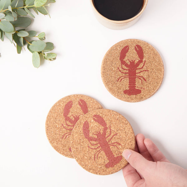 Cork Coaster | Lobster Red