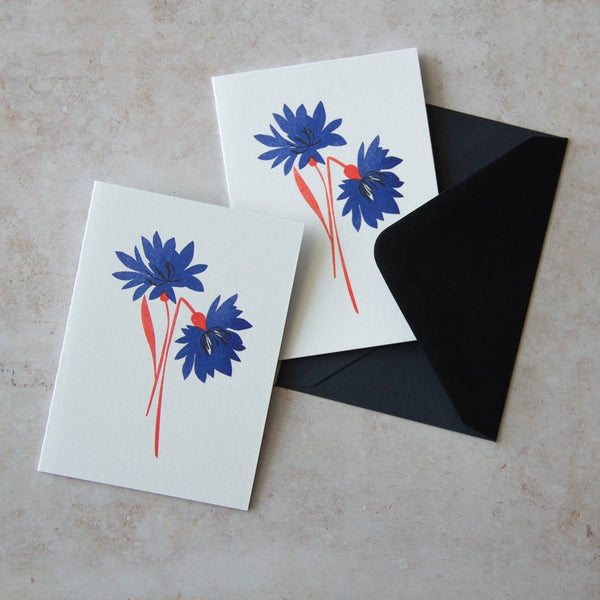 Classic Cornflower Floral Mini Card