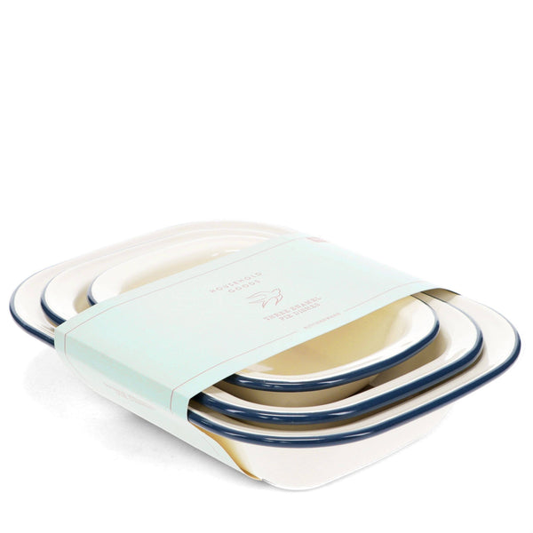 Enamel Pie Dishes (Set of 3)
