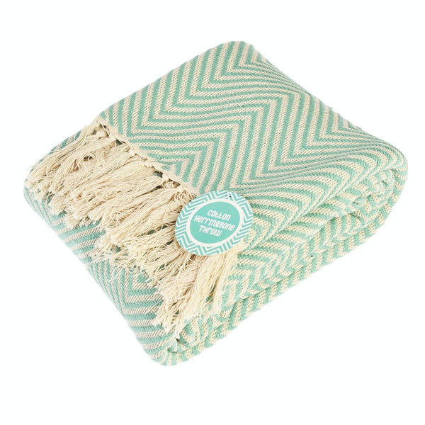Large Herringbone Throw (225 X 150 cm) - Coral