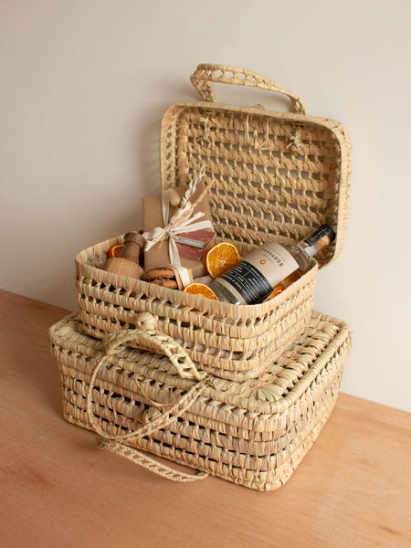 Woven Suitcases, Set of 2