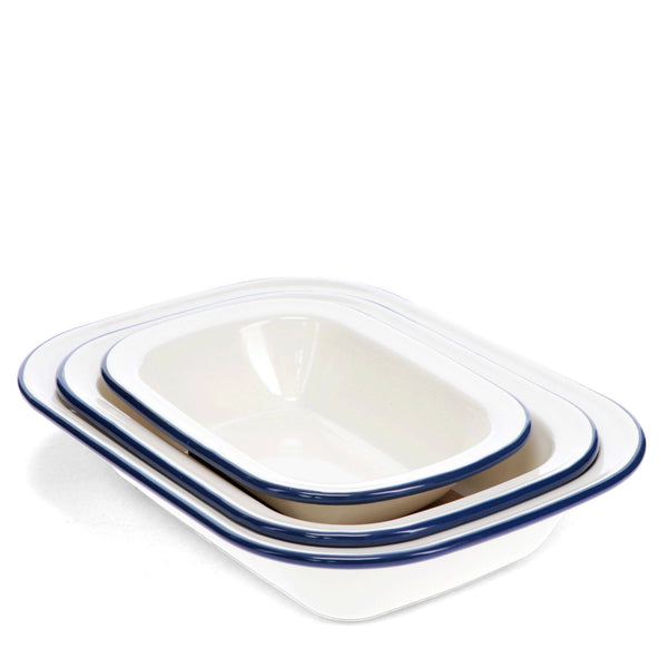 Enamel Pie Dishes (Set of 3)