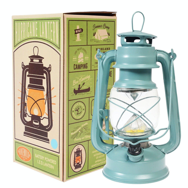 Led Hurricane Lantern - Aqua