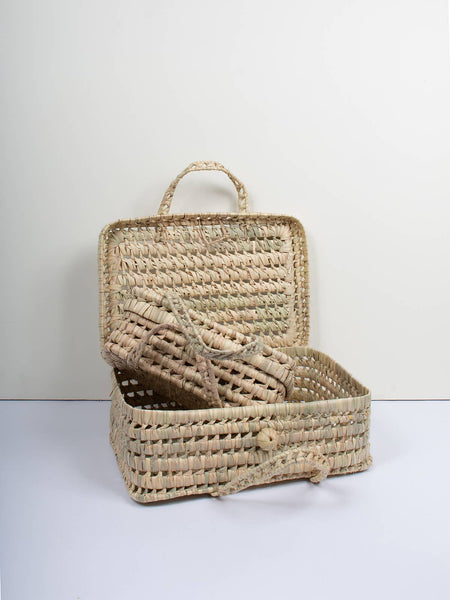 Woven Suitcases, Set of 2