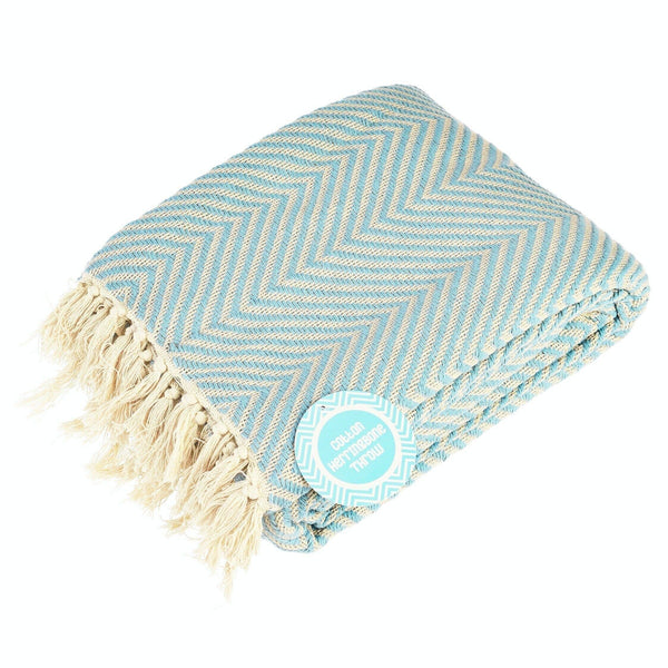 Large Herringbone Throw (225 X 150 cm) - Coral