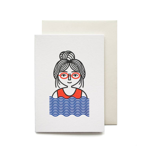Fancy a Dip? Cute Female Character Illustrated Mini Card