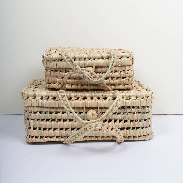 Woven Suitcases, Set of 2