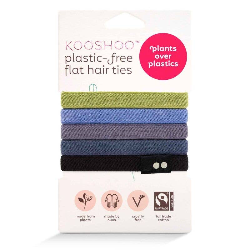KOOSHOO Plastic Free Hair Ties - 5 packs