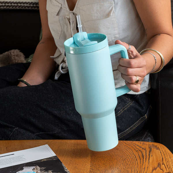 Travel Tumbler With Handle (1.2Ltr) - Mint Green