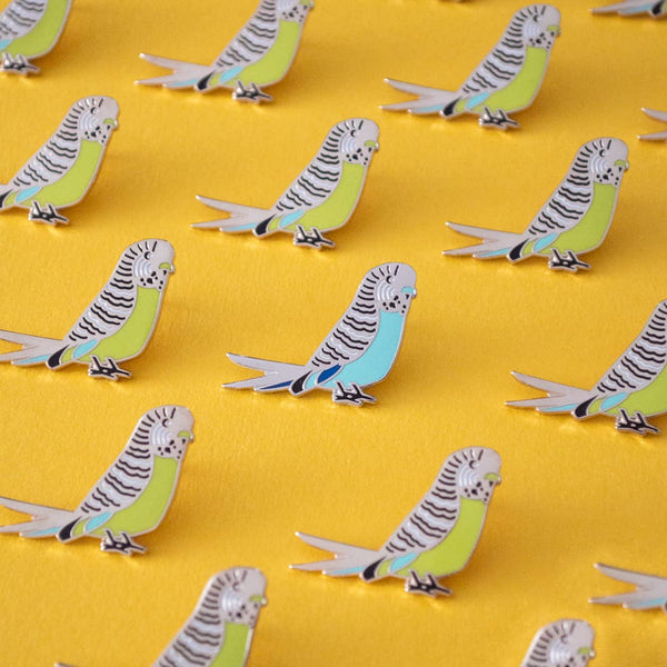 Cute Budgie Hard Enamel Pin Badge - Quirky animal lover gift