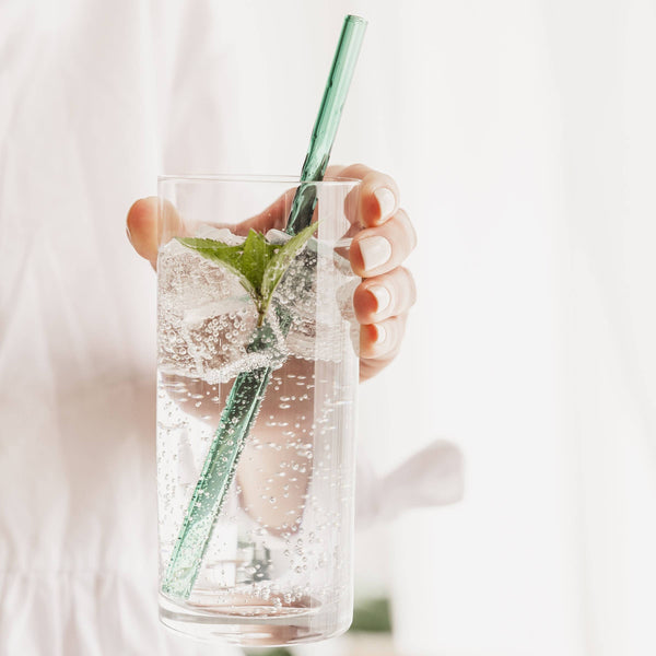 Twist Glass Coloured Straws - Set of 4