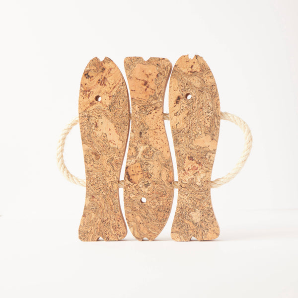 Natural Cork 3 Fish Trivet
