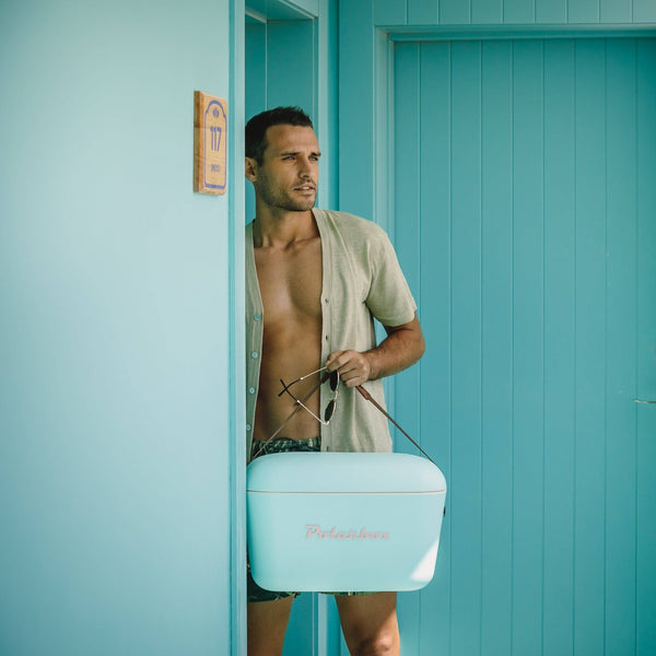 Polarbox 20L Retro Coolbox - Cyan Baby Rose Classic
