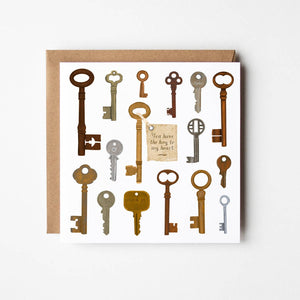 Key to my Heart - blank greetings card