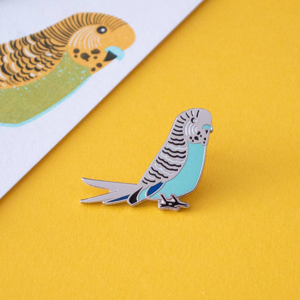 Cute Budgie Hard Enamel Pin Badge - Quirky animal lover gift