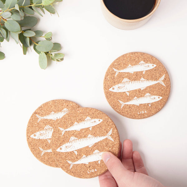 Cork Coasters | Mackerel