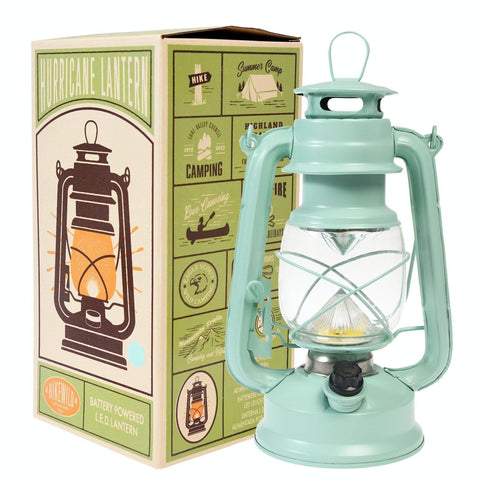 Led Hurricane Lantern - Aqua