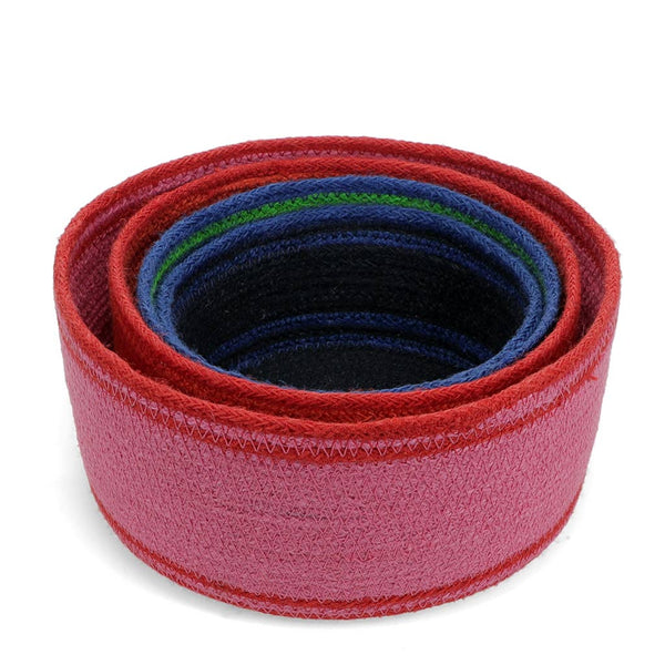 Woven jute storage baskets (set of 4) - Multi-colour