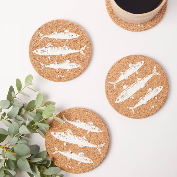 Cork Coasters | Mackerel