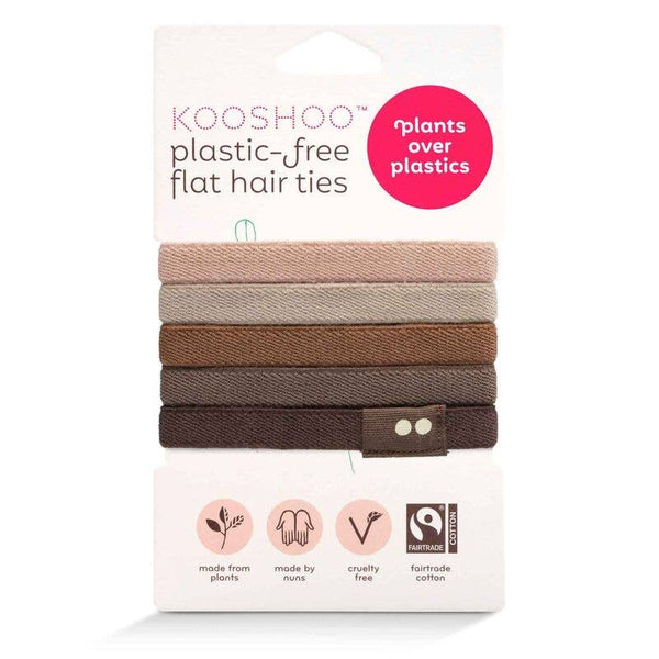 KOOSHOO Plastic Free Hair Ties - 5 packs