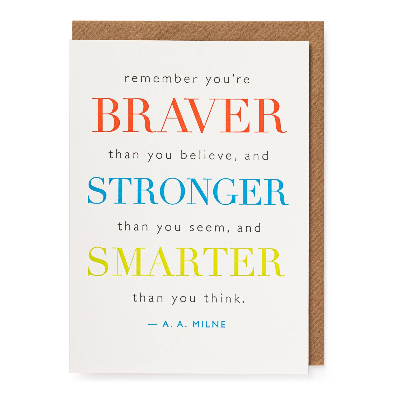 Braver Stronger Smarter | Letterpress Cards | Large Cards