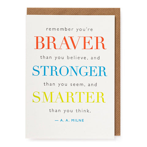 Braver Stronger Smarter | Letterpress Cards | Large Cards