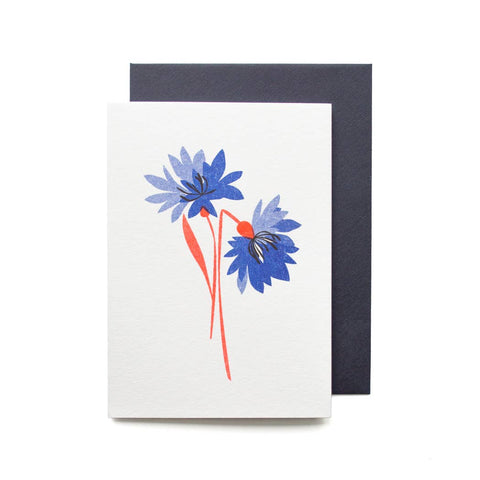 Classic Cornflower Floral Mini Card