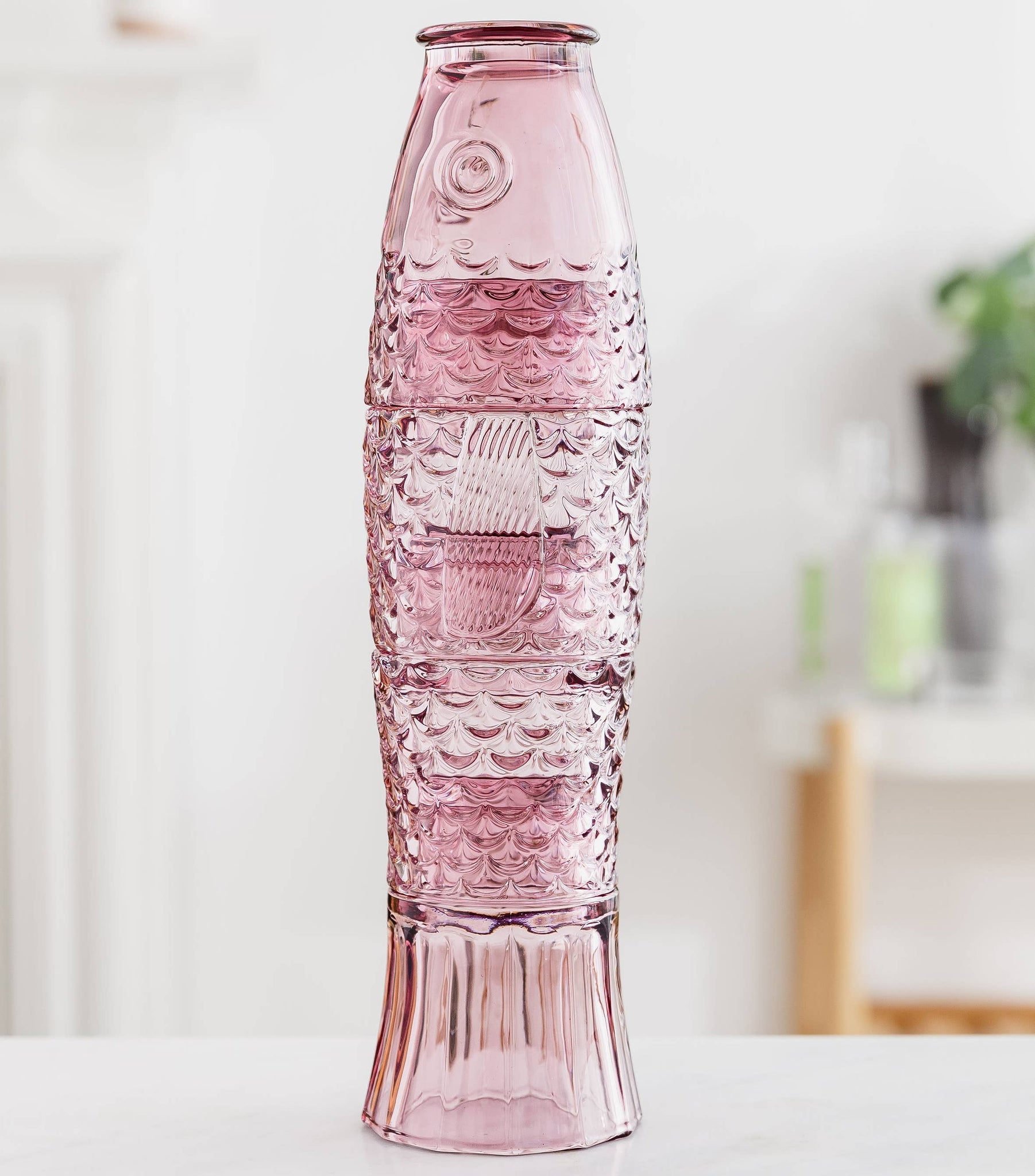 Fish Stacking Drinking Glass - Set of 4 - Blue or Pink