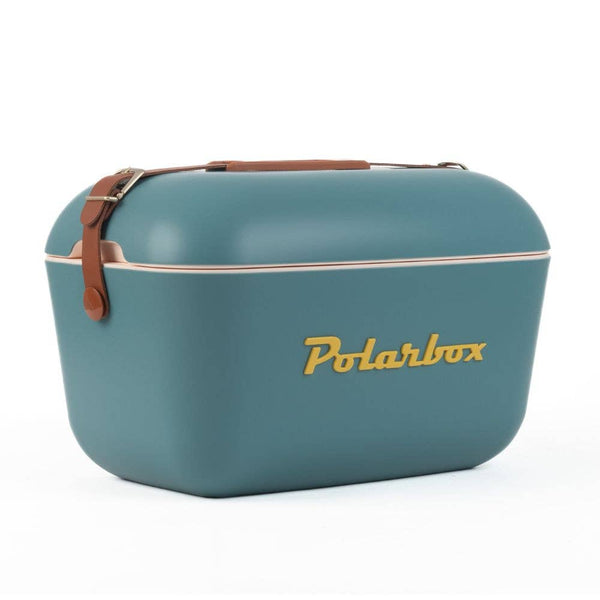 Teal cooler bag with 'Polarbox' branding on a white background