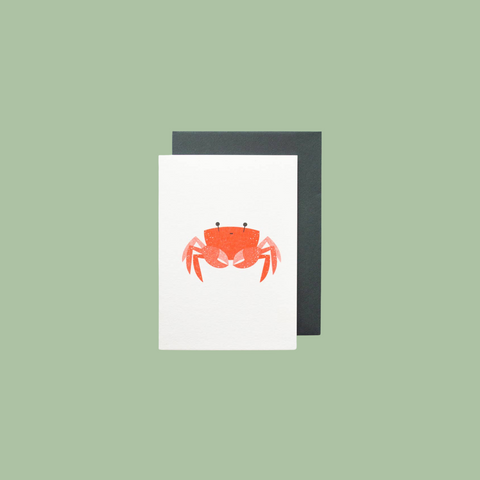 Risograph Printed Crab - Cute Little Card