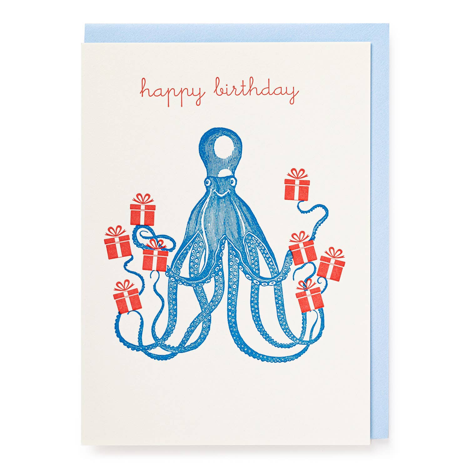 Octopus Happy Birthday | Letterpress Cards | Large Cards