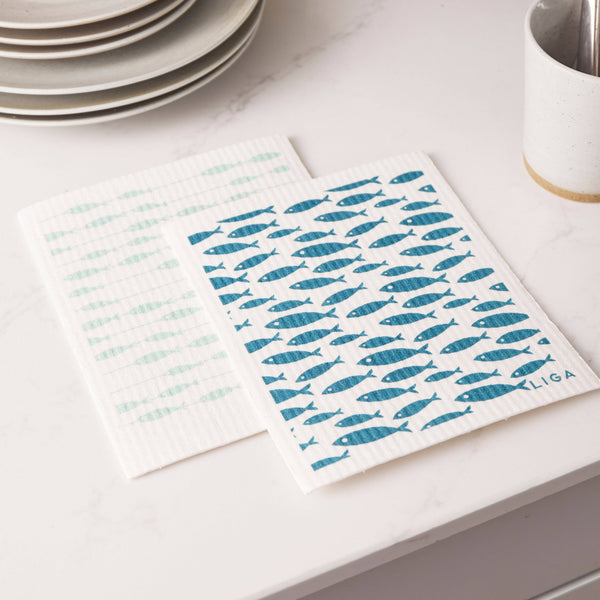 Eco Dishcloths | Fish & Fish on a line