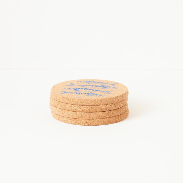 Cork Coaster - Mackerel Blue
