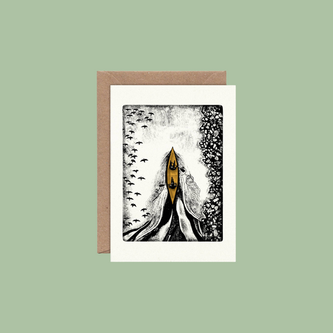 Lake Flight Individual Card (A6) Canoe Birds Adventure