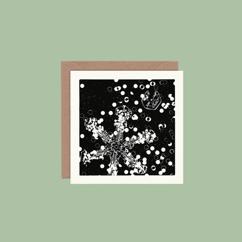 First Snow Individual Card (135mm) Snowflake Winter Minimal