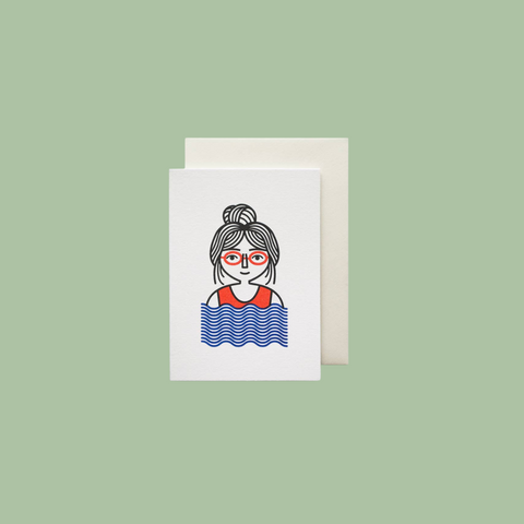 Fancy a Dip? Cute Female Character Illustrated Mini Card