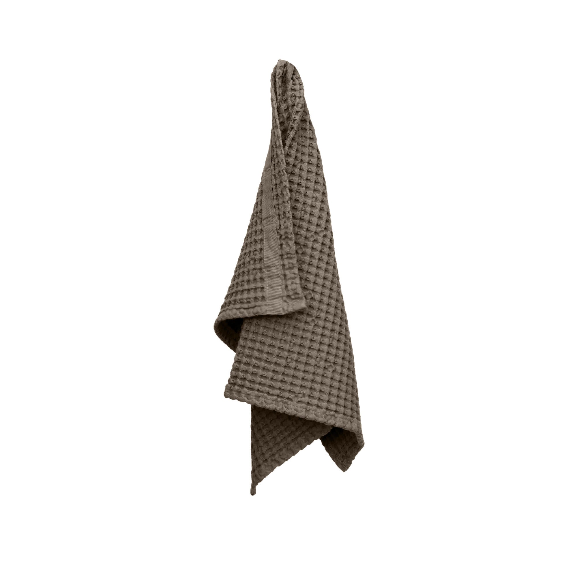 Photo shows big waffle medium hand towel in clay colour